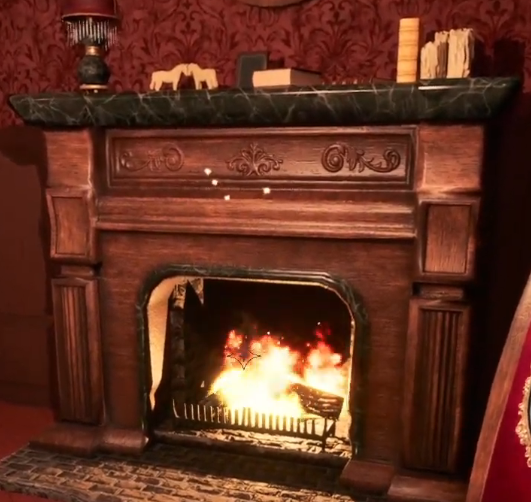 The fireplace in Palindra.